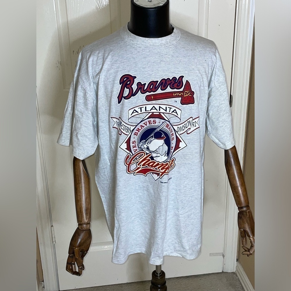 Vintage NWT 1992 Atlanta Braves Western Division Champs T-Shirt Men's Size XL - Picture 5 of 10